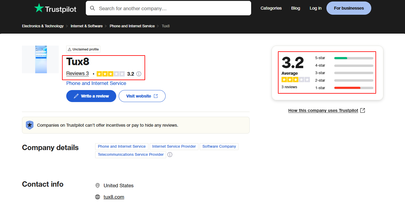 Tux8 com review trustpilot