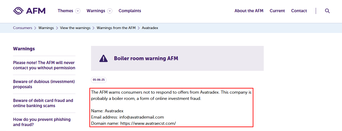 Avatradex-FMA-Warning