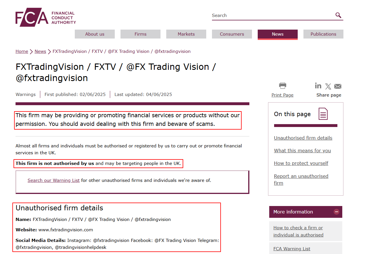 FXTradingVision-FCA-Warning