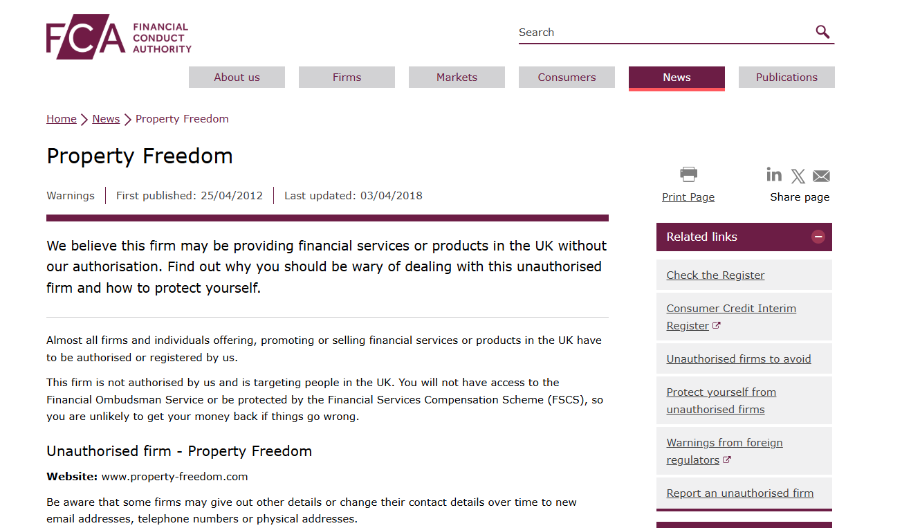 Property-Freedom-FCA-Warning