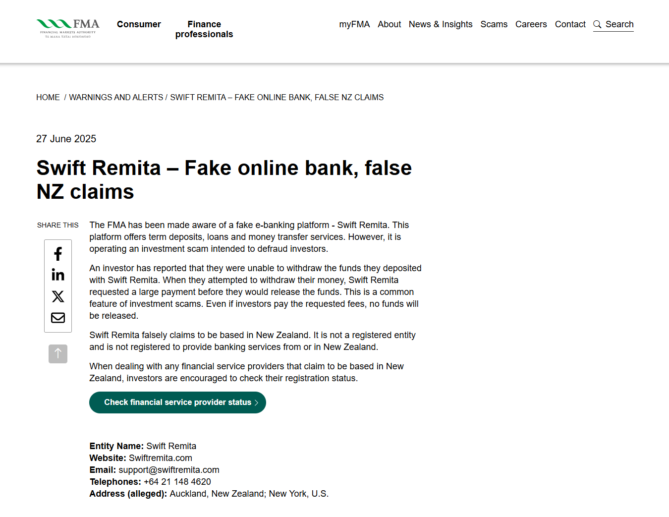 Swift-Remita-Financial-Markets-Authority-Warning