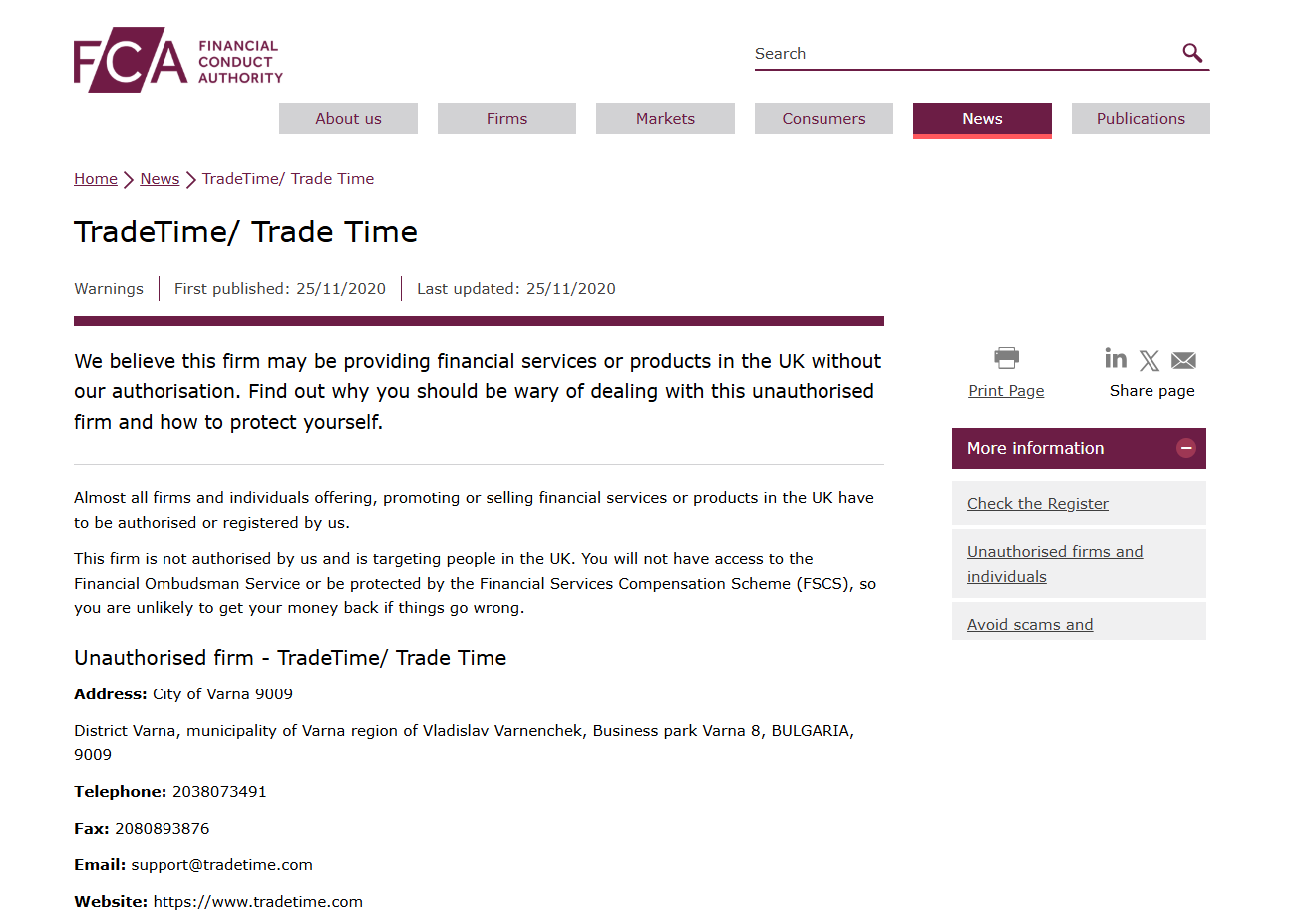 TradeTime-FCA-Warning