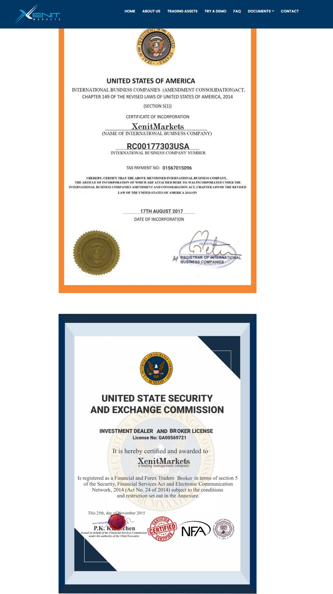 XenitMarkets-com-regulatory-claims