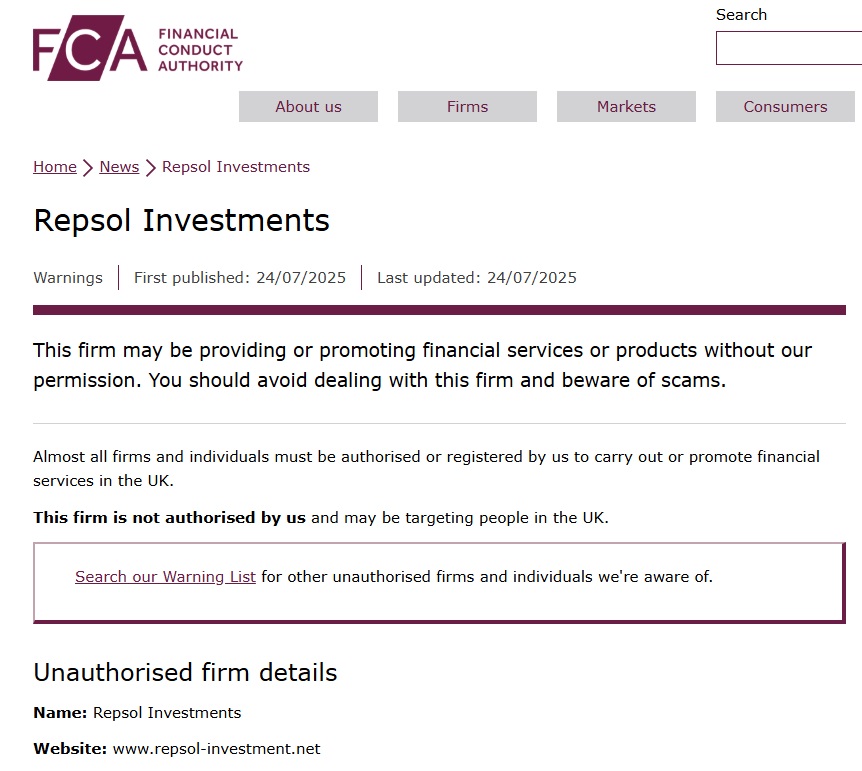 Repsol Investments FCA