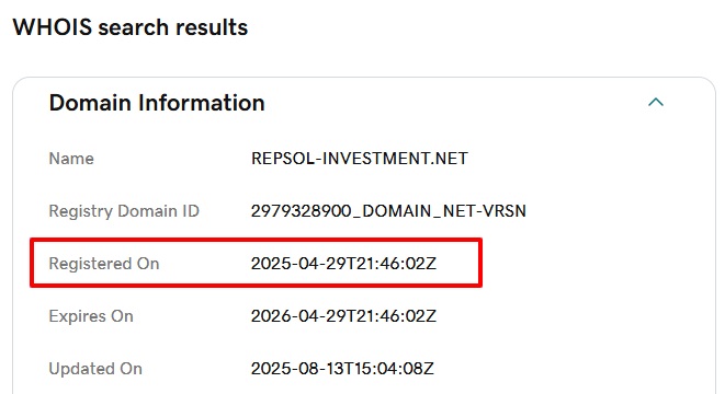 Repsol Investments WHOIS