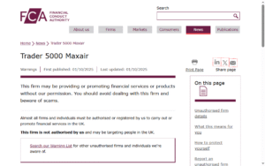 Trader-5000-Maxair-FCA Warnings