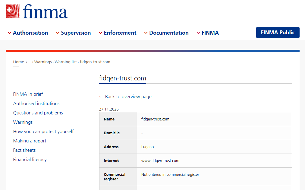 Fidqen-trust.com FINMA