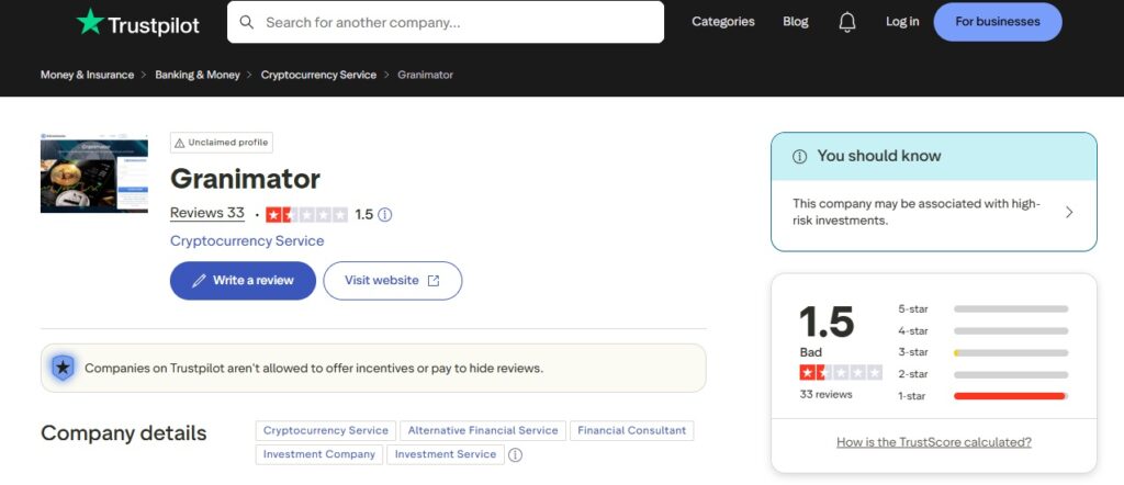 Granimator Trustpilot