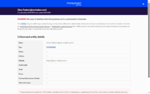 Investor-warning-Glory-Traders ASIC