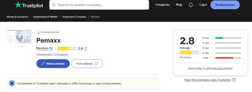 Pemaxx Global Trustpilot