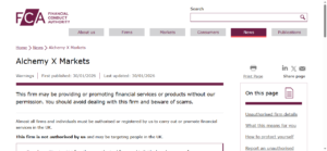 Alchemy X Markets _ FCA Warning