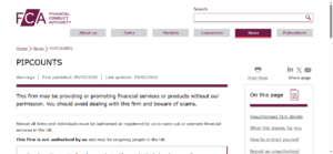 PIPCOUNTS _ FCA warning